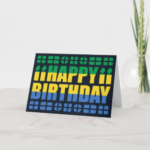 Gabon Flag Birthday Card