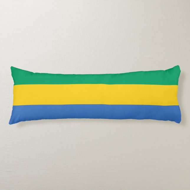 Gabon Flag Body Pillow (Front)