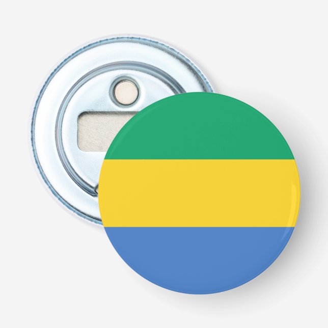 Gabon Flag Bottle Opener (Front)
