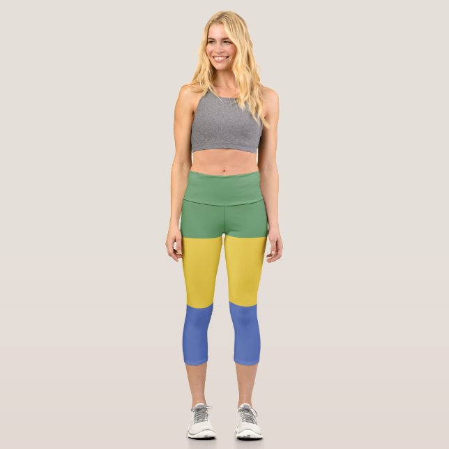 Gabon flag capri leggings (Front)