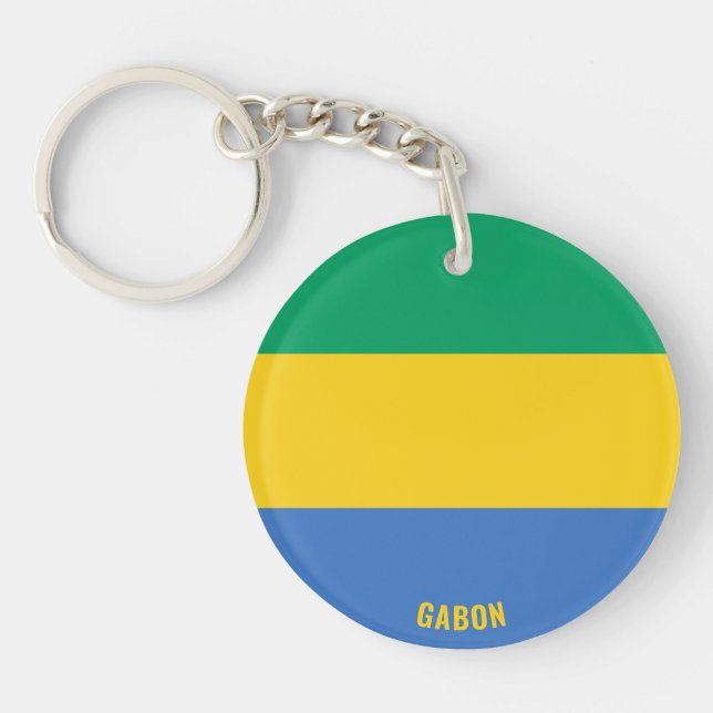 Gabon Flag Charming Patriotic Keychain (Front)