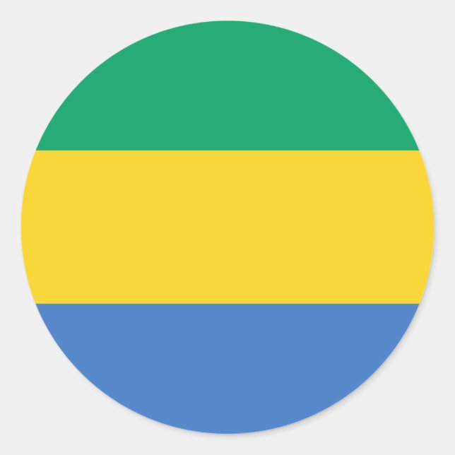 Gabon Flag Classic Round Sticker (Front)
