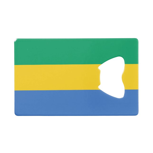 Gabon Flag Credit Card Bottle Opener (Front (Horizontal))
