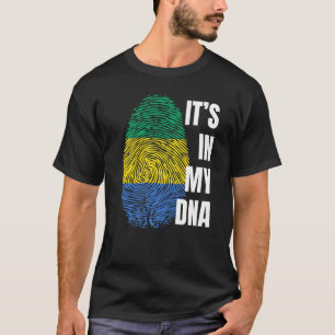 Gabon Flag Dna Fingerprint Black History Month 1 T-Shirt