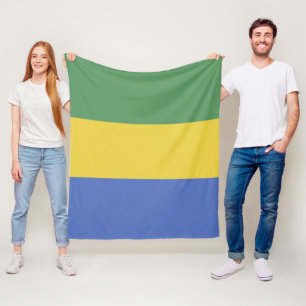 Gabon flag fleece blanket