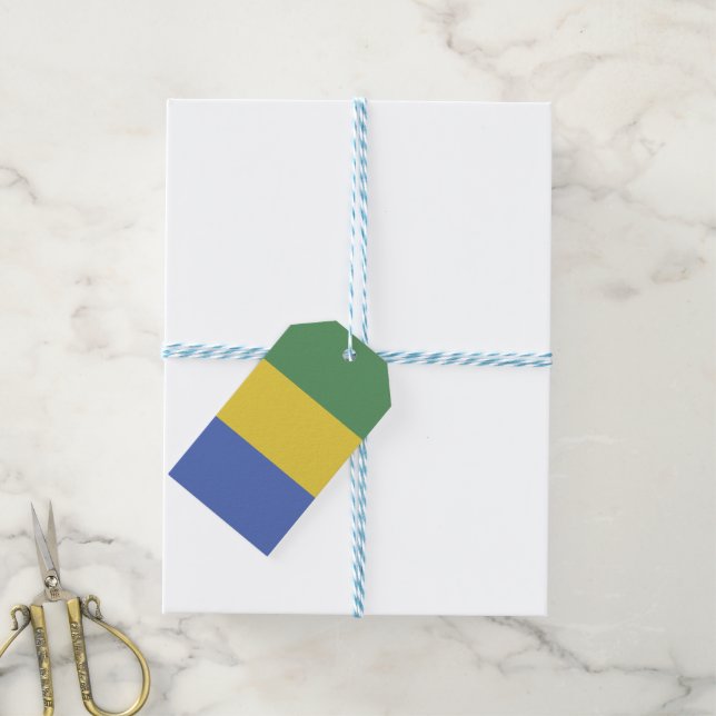 Gabon flag gift tags (With Twine)