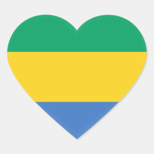 Gabon Flag Heart Sticker