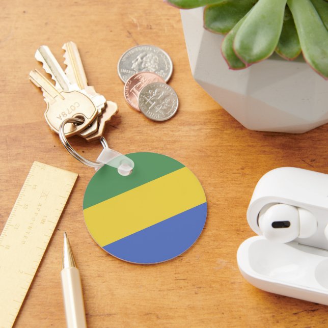 Gabon flag keychain (Desk)