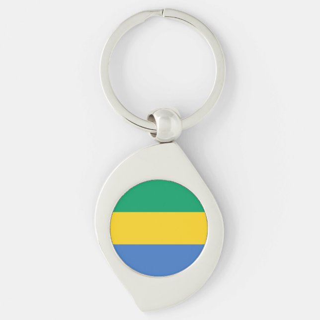 Gabon Flag Keychain (Front)