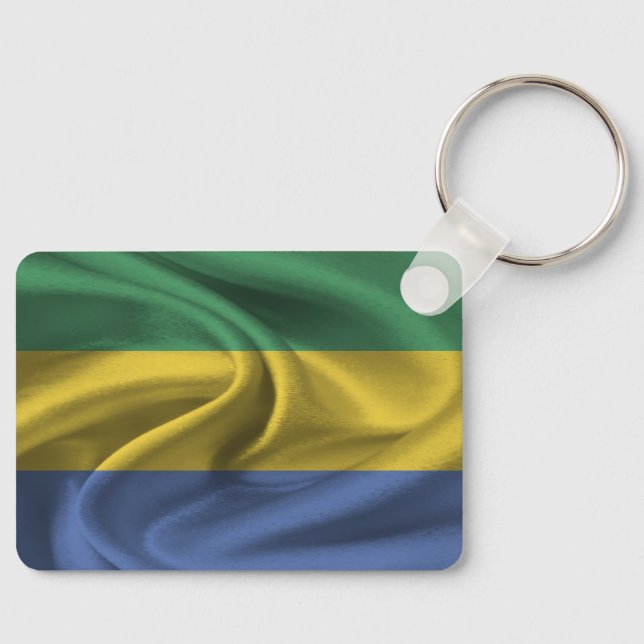 Gabon Flag Keychain (Front)