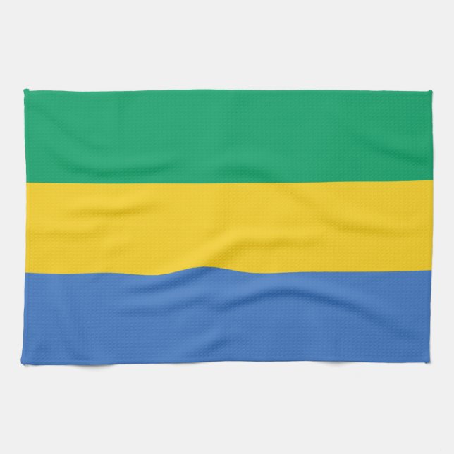 Gabon Flag Kitchen Towel (Horizontal)
