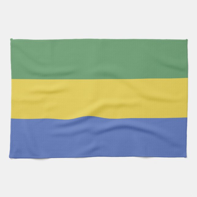 Gabon flag kitchen towel (Horizontal)