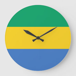 Gabon Flag Large Clock