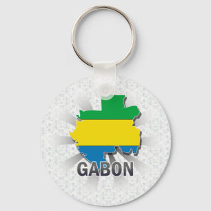 Gabon Flag Map 2.0 Keychain