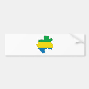 Gabon Flag Map full size Bumper Sticker