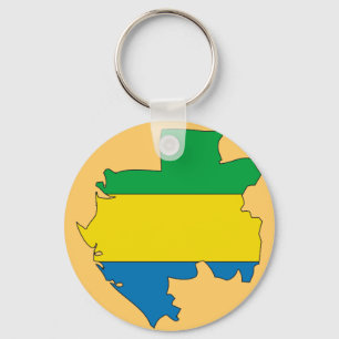 Gabon flag map keychain
