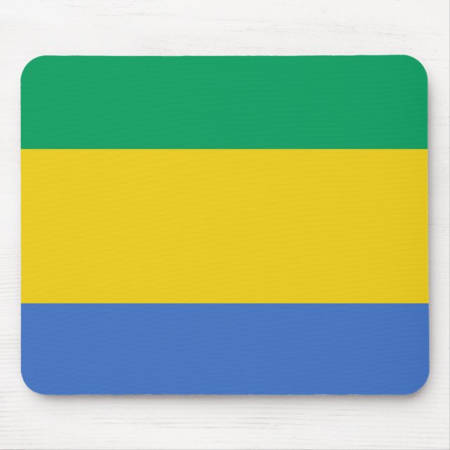 Gabon flag mouse pad (Front)
