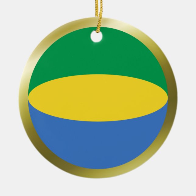 Gabon Flag Ornament (Front)