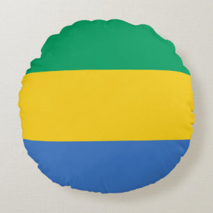 Gabon Flag Round Pillow