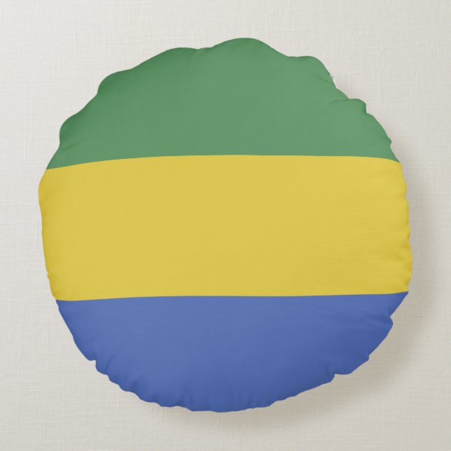 Gabon flag round pillow (Back)