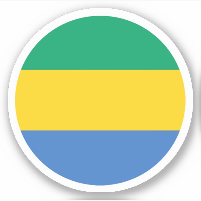 Gabon Flag Round Sticker (Front)