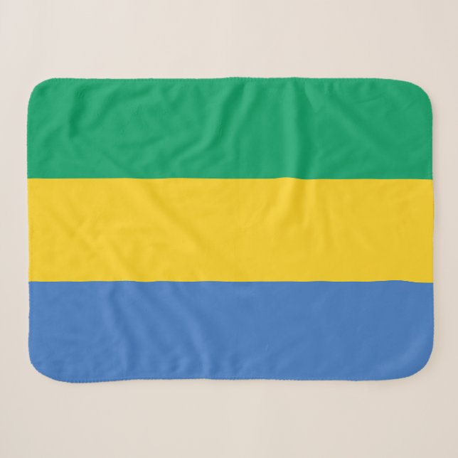 Gabon Flag Sherpa Blanket (Front (Horizontal))