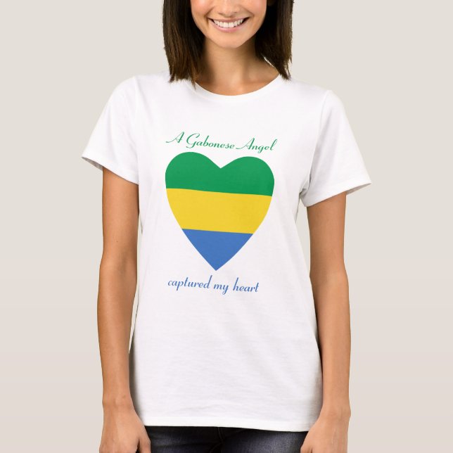 Gabon Flag Sweetheart T-Shirt (Front)