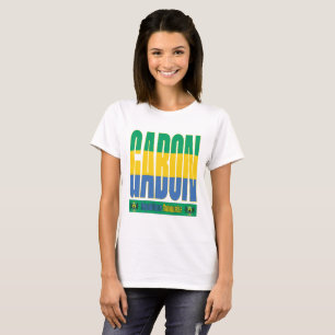 Gabon Flag Text Design T-Shirt