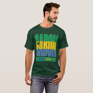 Gabon Flag Text Design T-Shirt
