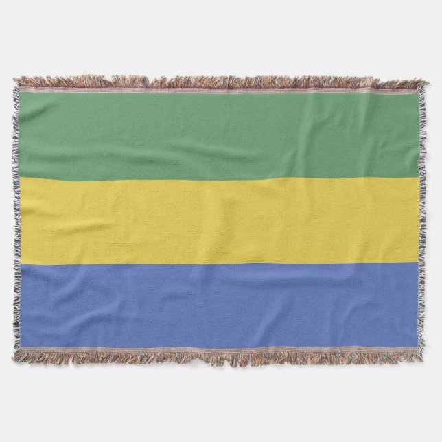 Gabon flag throw blanket (Front)