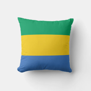 Gabon Flag Throw Pillow
