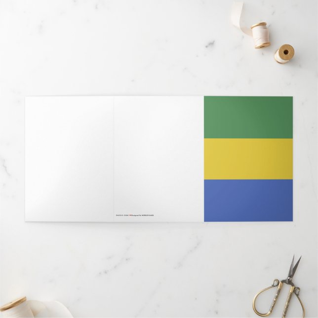 Gabon flag Tri-Fold card (Outside)