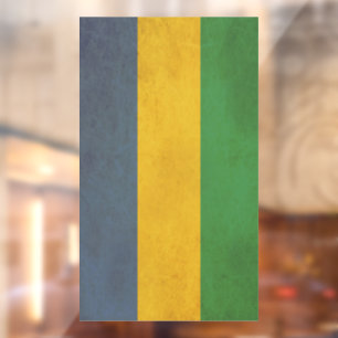 Gabon Flag Vintage Design Window Cling