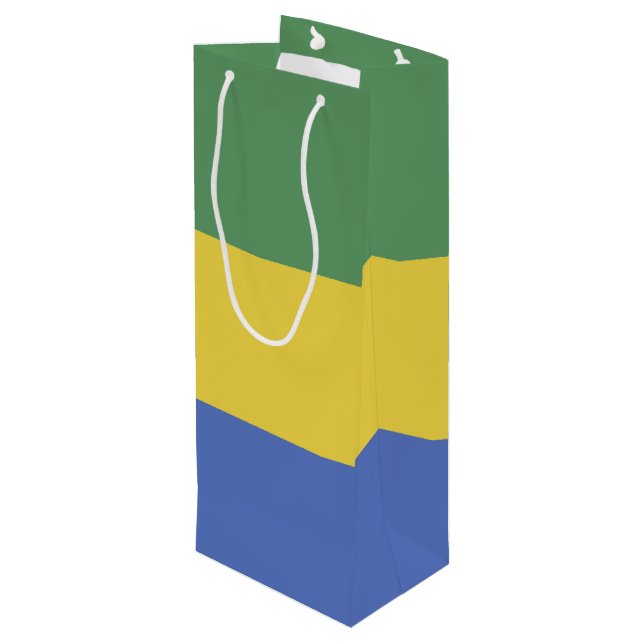Gabon flag wine gift bag (Back Angled)