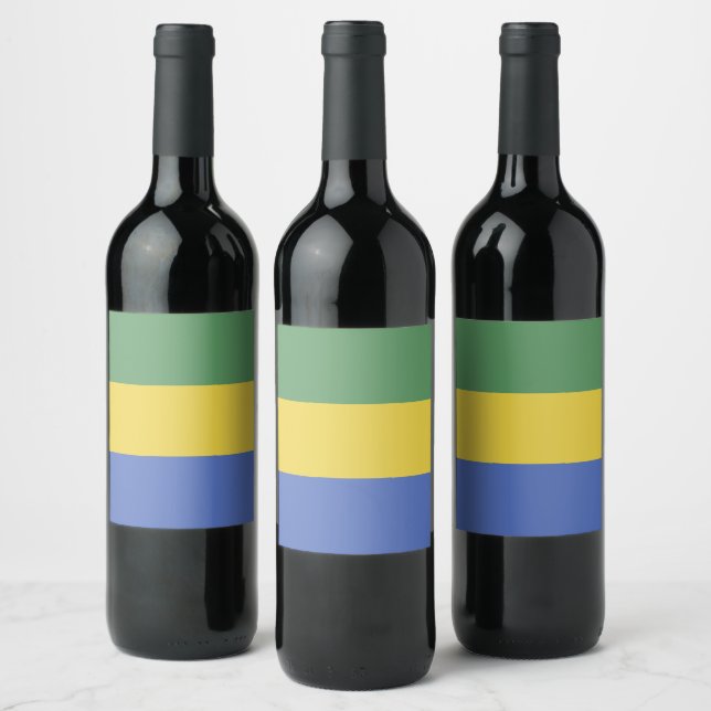 Gabon flag wine label (Bottles)