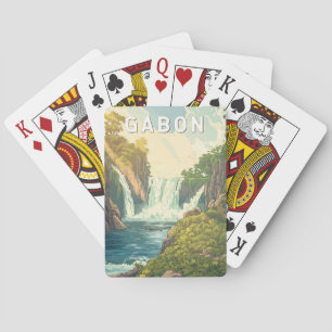 Gabon Illustration Travel Art Vintage Playing Cards