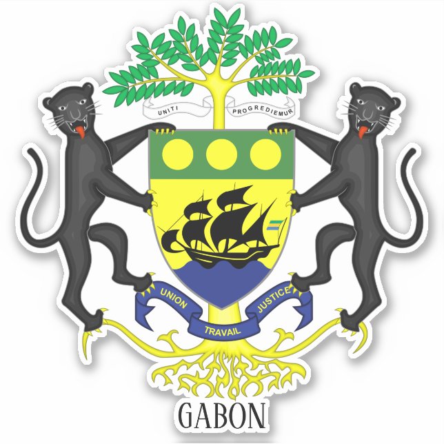 Gabon National Coat Of Arms Patriotic  (Front)