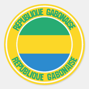 Gabon Round Emblem Classic Round Sticker