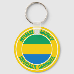 Gabon Round Emblem Keychain