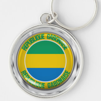 Gabon Round Emblem Keychain