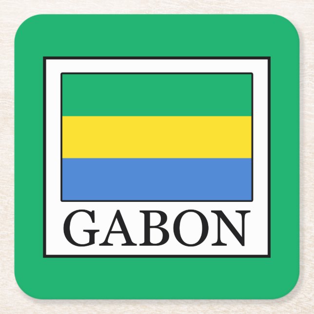 Gabon Square Paper Coaster (Front)