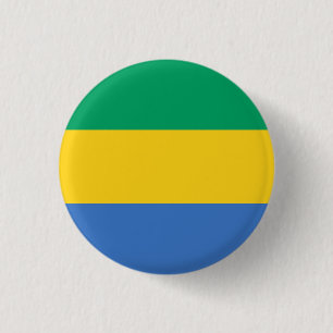 Gabonese Flag, Flag of Gabon 1 Inch Round Button
