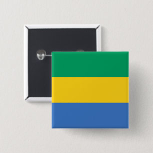 Gabonese Flag (Gabon) 2 Inch Square Button