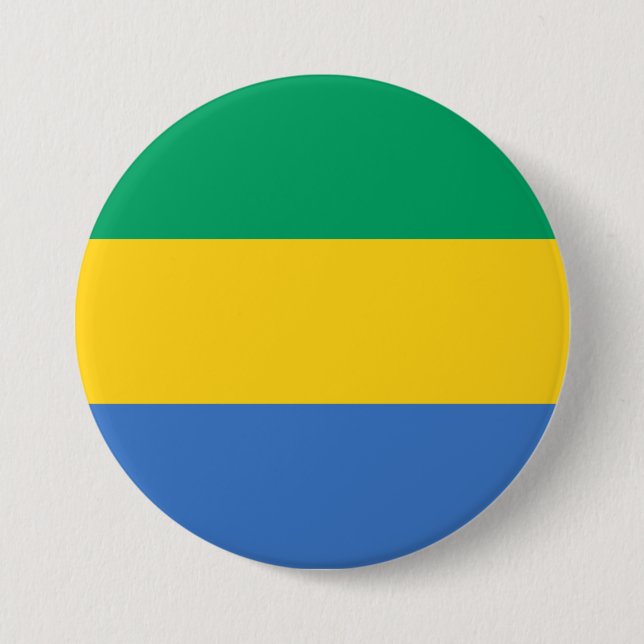 Gabonese Flag (Gabon) 3 Inch Round Button (Front)
