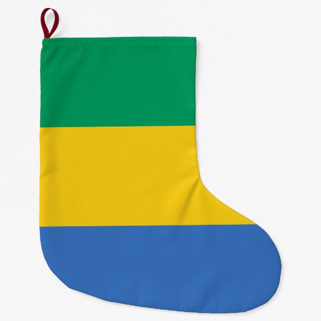 Gabonese Flag (Gabon) Large Christmas Stocking (Front)