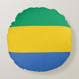 Gabonese Flag (Gabon) Round Pillow