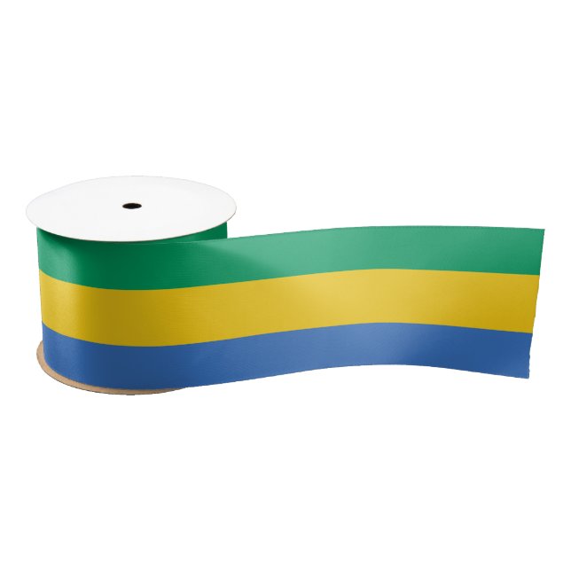Gabonese Flag (Gabon) Satin Ribbon (Spool)