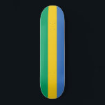 Gabonese Flag (Gabon) Skateboard<br><div class="desc">This design features the national flag of Gabon, which is a country on the west coast of Central Africa. Gabon is located on the equator. Gabon is bordered by Equatorial Guinea to the northwest; Cameroon to the north; the Republic of the Congo on the east and south; and the Gulf...</div>