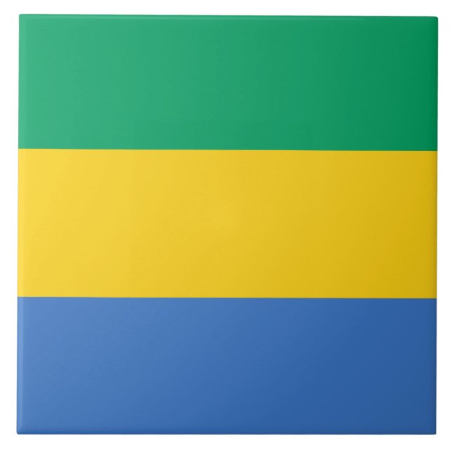 Gabonese Flag (Gabon) Tile (Front)