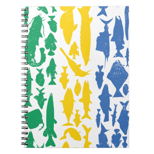 Gabonese Flag Made of Fish – Fishing Design Notebook (Front)